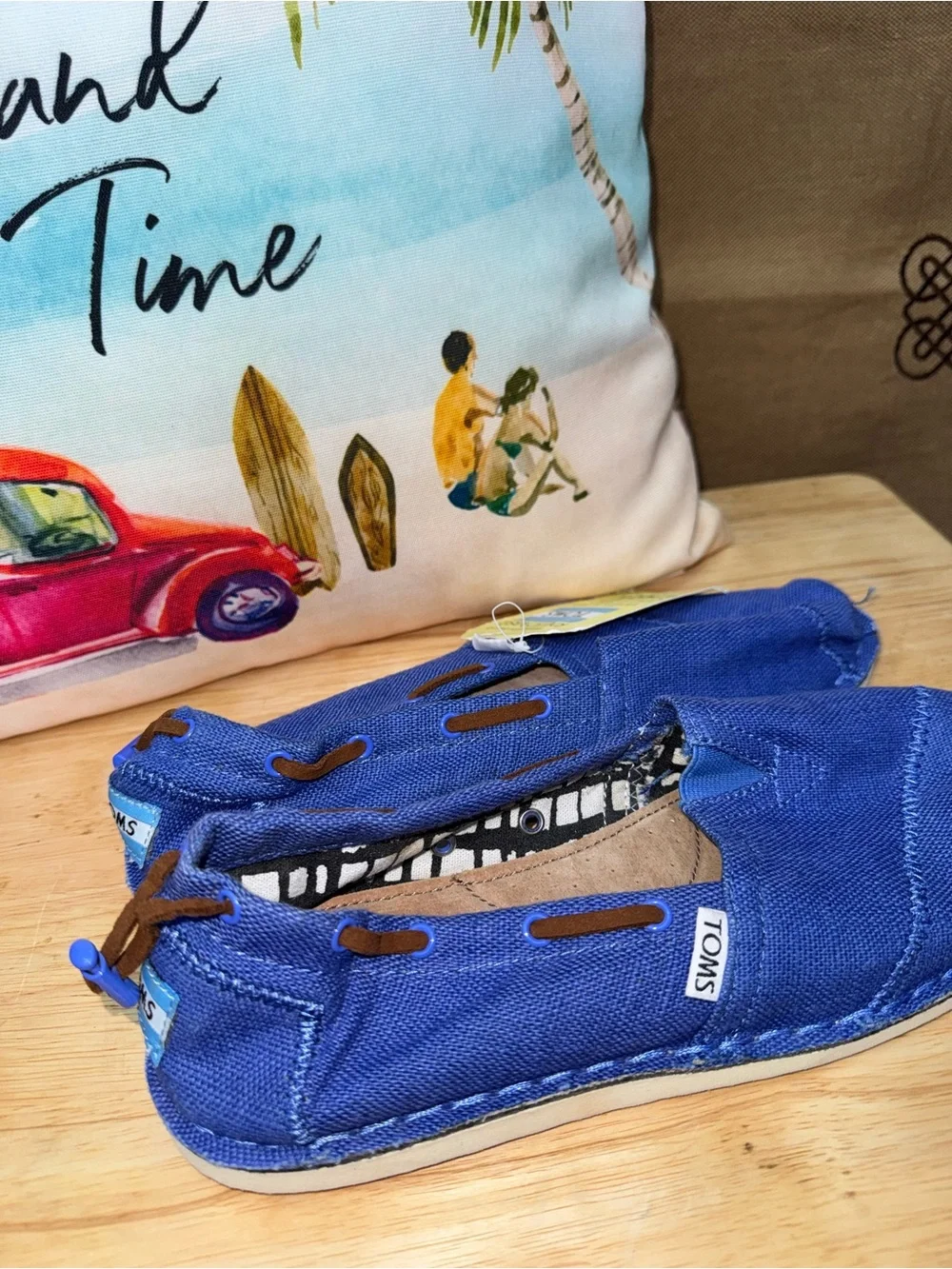 TOMS NWT! Women'S Blue Burlap Bimini Shoes Size 8.5